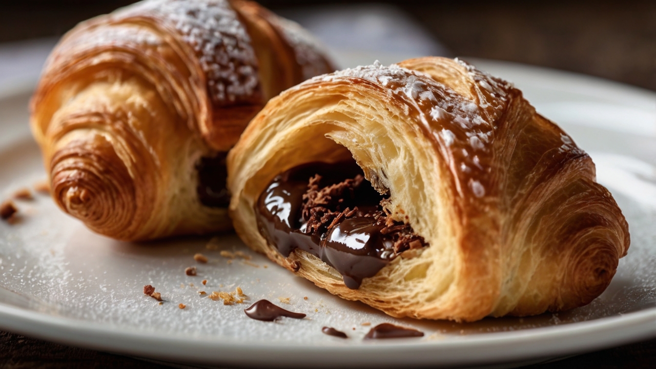 Gefüllte Protein-Croissants mit Schoko-Haselnuss-Creme