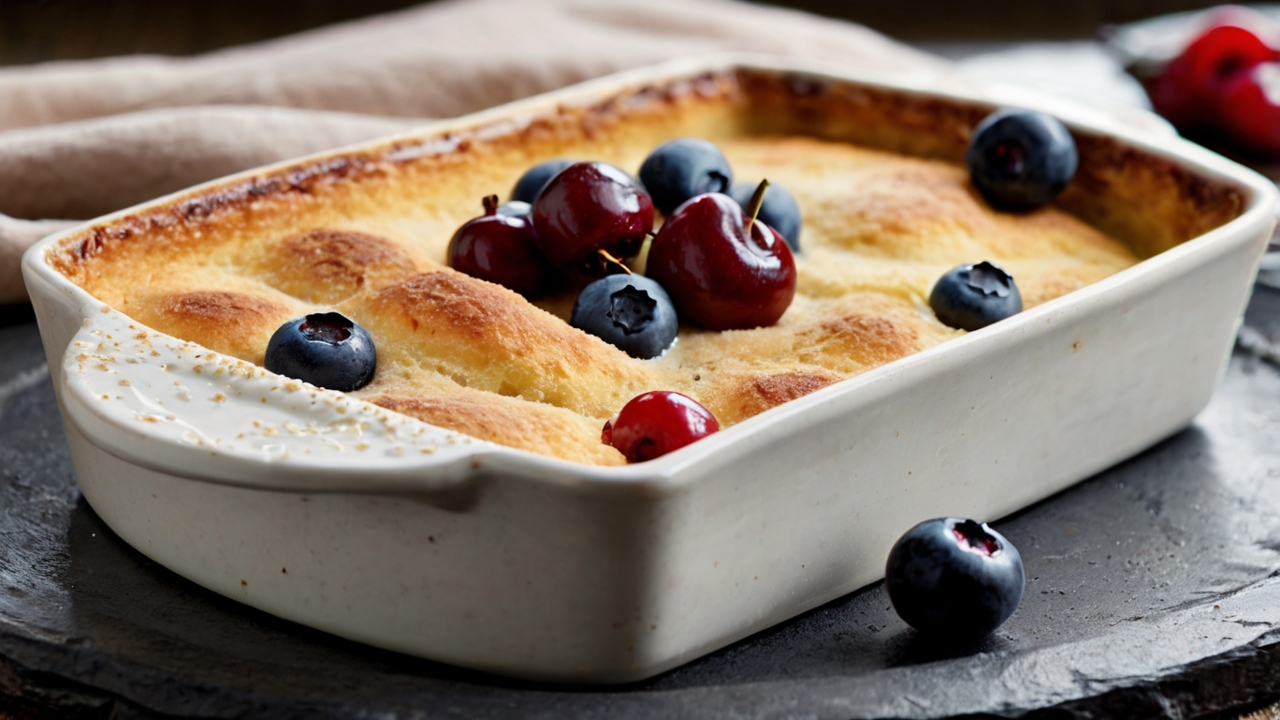 Vanille-Protein-Auflauf mit Beeren-Topping