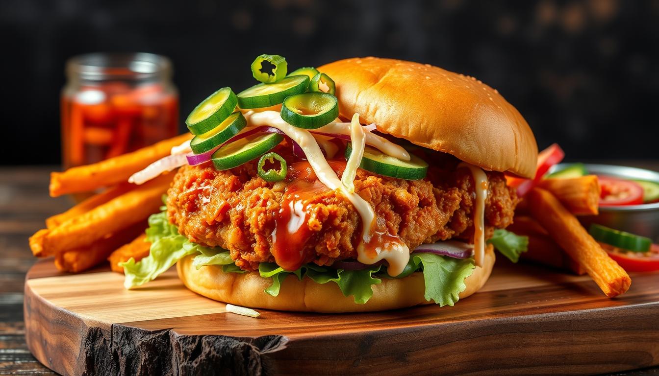 High Protein Korean Fried Chicken Burgers
