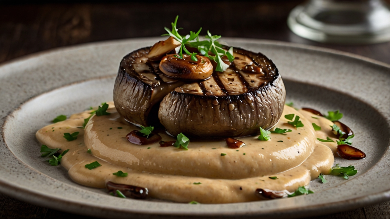 Würzige Pilzsteaks mit Bohnencreme