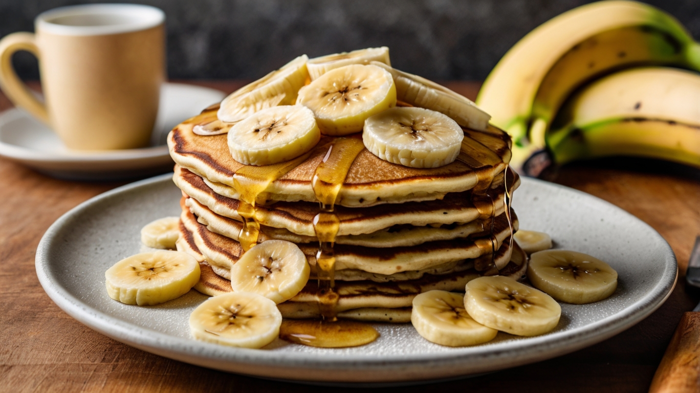 Fluffige Bananen-Pancakes mit Ahornsirup