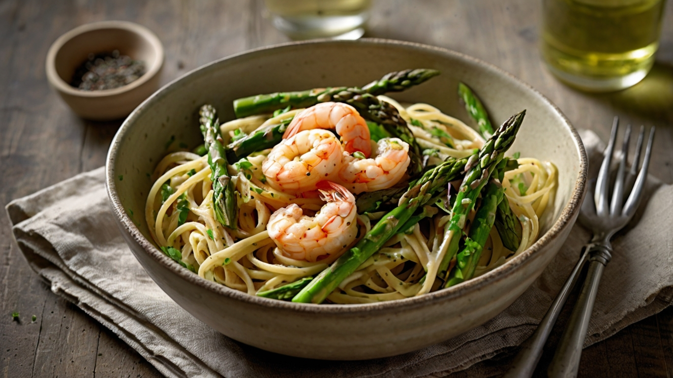 Spaghetti mit grünem Spargel & Garnelen – Frisch, leicht & in 25 Minuten fertig!