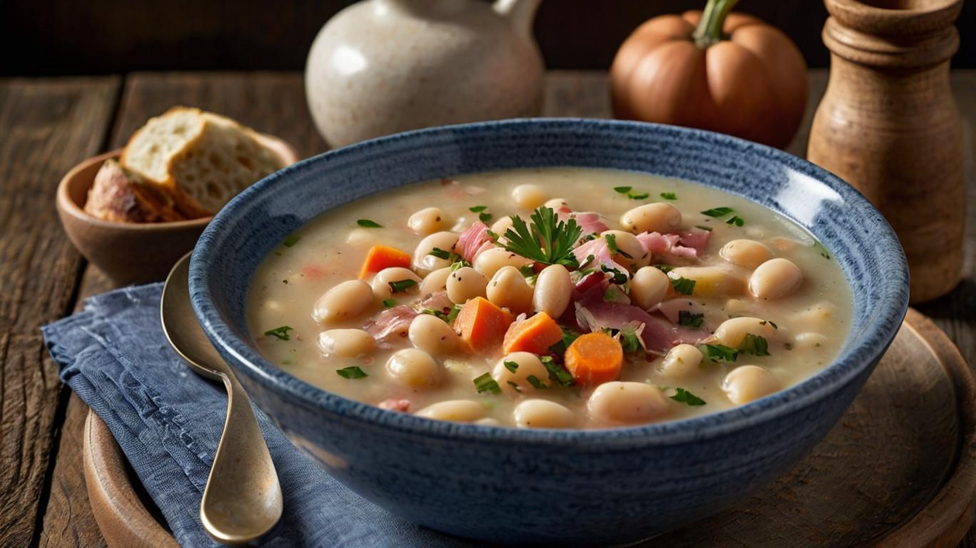 Herzhafte Weiße Bohnensuppe mit Speck – sättigend & lecker!